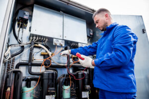 Resistance test of temperature sensors in the cooling supply section of the ventilation unit.
