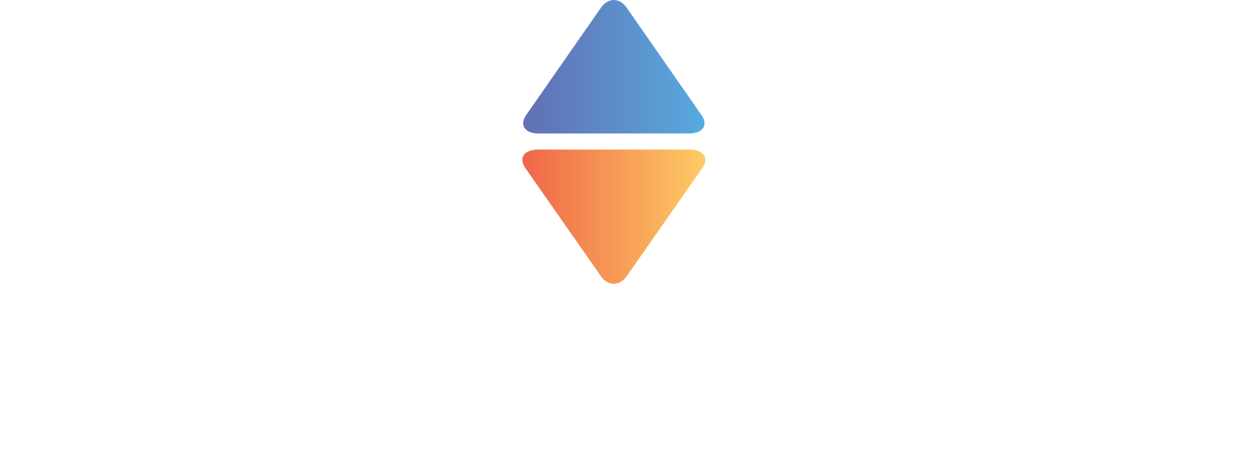White KMC Logog with blue and orange arrow