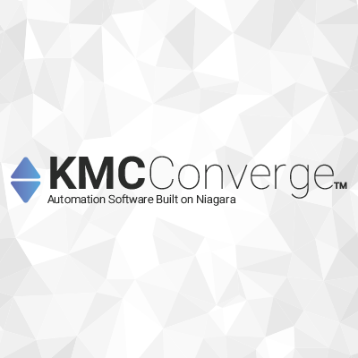 KMC Converge logo against a geometric backdrop